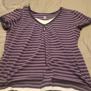 Purple striped t-shirt top
